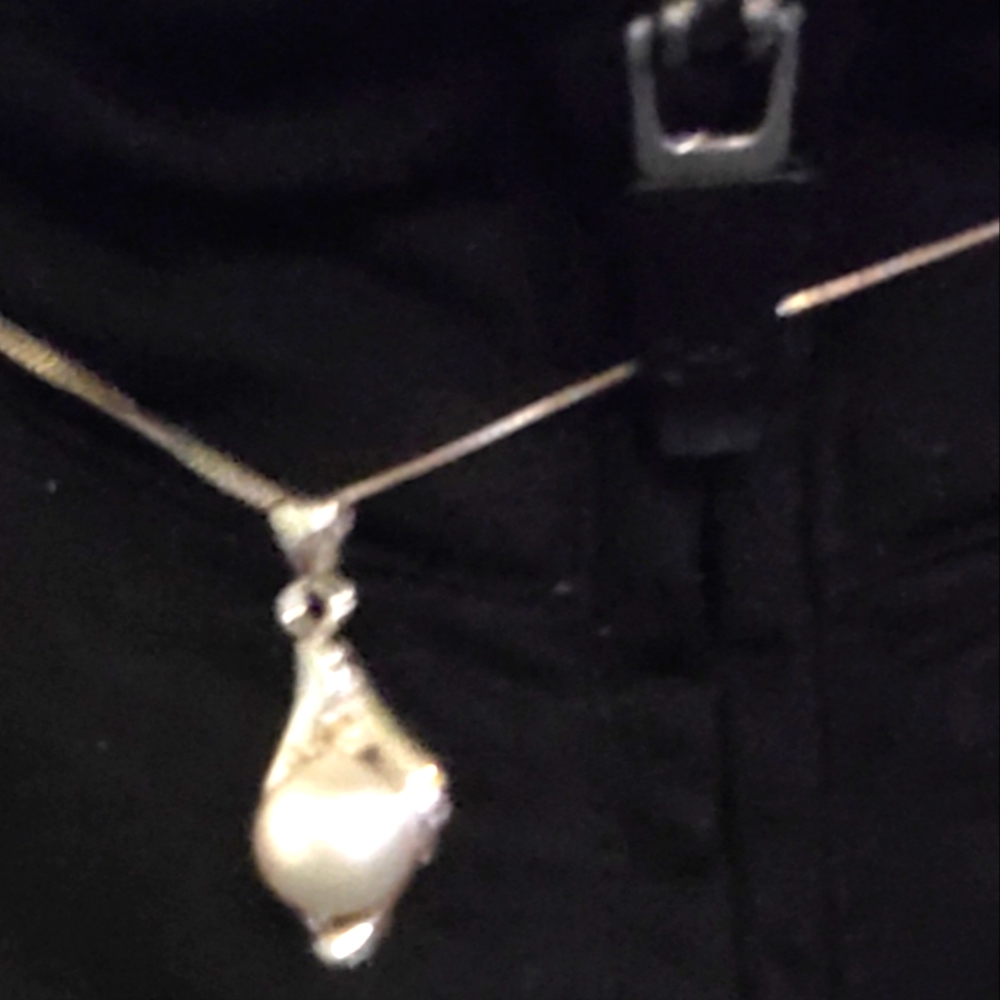 Sterling silver salt water pearl necklace